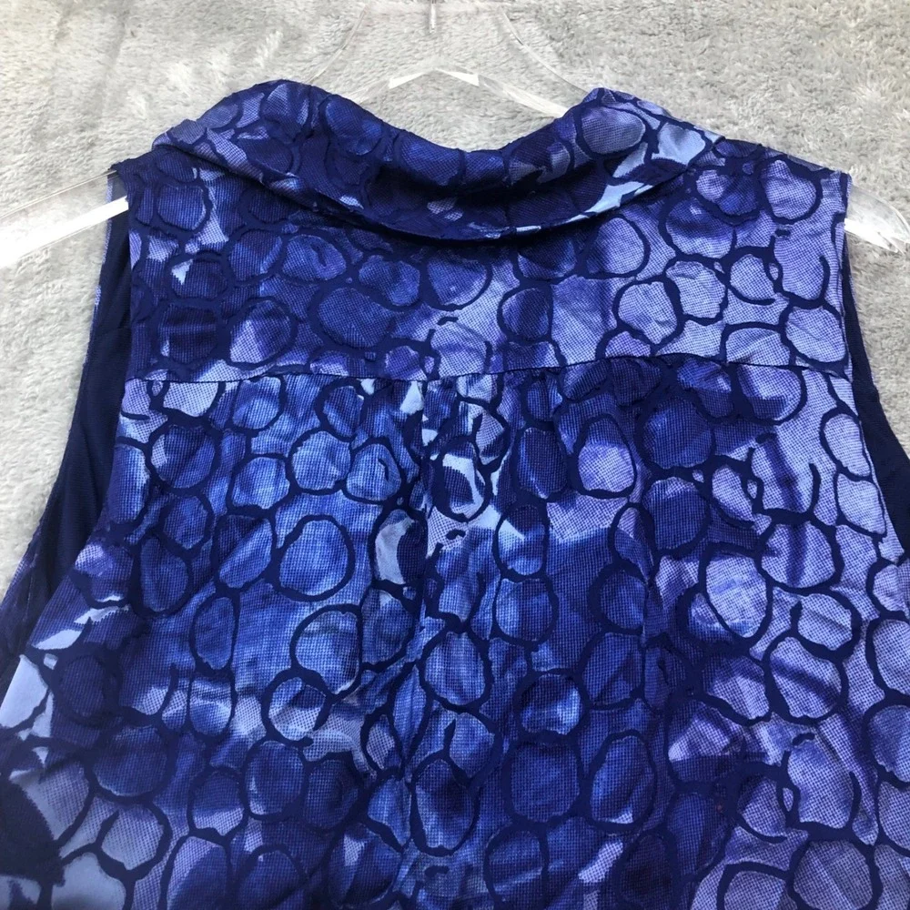 Lane Bryant Blue Purple Sleeveless‎ Cowl Neck Shift Dress Women's Plus Size 14